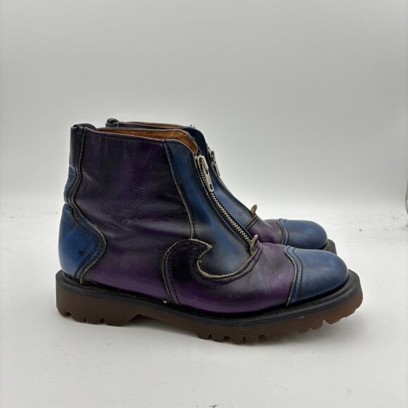 VTG John Fluevog x Dr. Doc Martens Colorblock Boots Men's 8 Made in England Rare - Picture 3 of 14